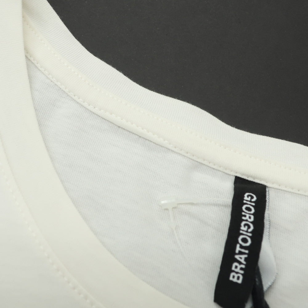 【中古】ジョルジオブラット GIORGIO BRATO コットン クルーネック 半袖Ｔシャツ アイボリー【サイズL】【 状態ランクB 】【 メンズ 】[EPD]