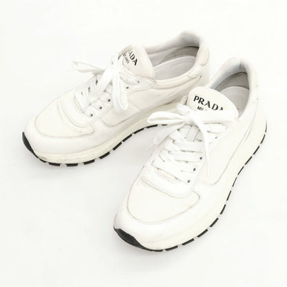 【中古】プラダ PRADA レザー ナイロン スニーカー ホワイト【 8 】【 状態ランクC 】【 メンズ 】