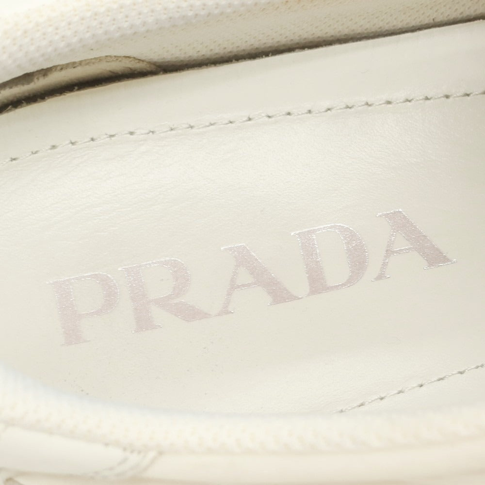 【中古】プラダ PRADA レザー ナイロン スニーカー ホワイト【 8 】【 状態ランクC 】【 メンズ 】