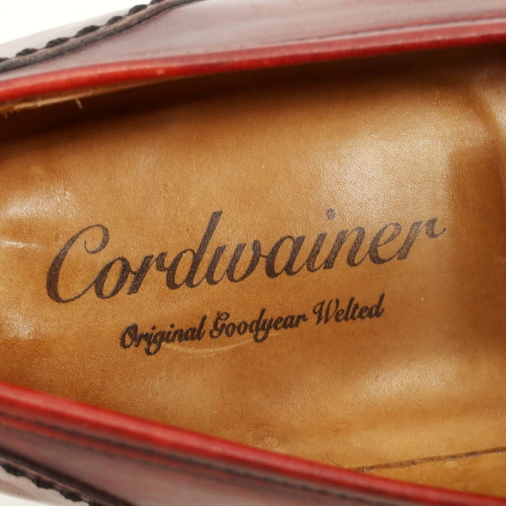 【中古】コードウェイナー Cordwainer Uチップ コインローファー ダークレッド【 40 1/2 】【 状態ランクC 】【 メンズ 】