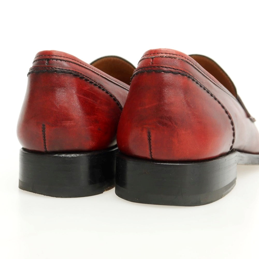 【中古】コードウェイナー Cordwainer Uチップ コインローファー ダークレッド【 40 1/2 】【 状態ランクC 】【 メンズ 】