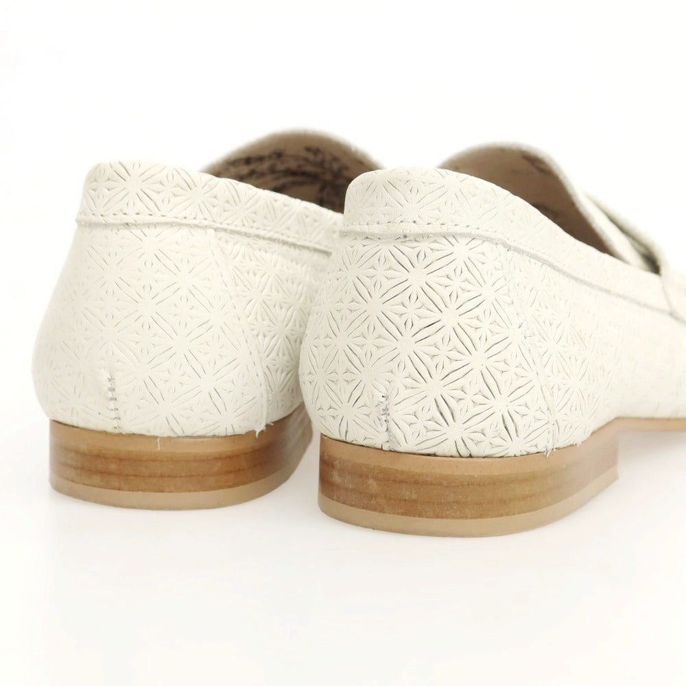 【中古】アラウンド ザ シューズ around the shoes 型押しレザー コインローファー オフホワイト系【 42 】【 状態ランクC 】【 メンズ 】