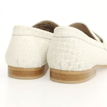 【中古】アラウンド ザ シューズ around the shoes 型押しレザー コインローファー オフホワイト系【 42 】【 状態ランクC 】【 メンズ 】