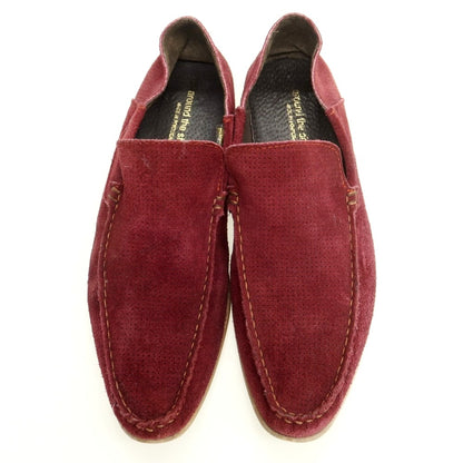 【中古】アラウンド ザ シューズ around the shoes パンチングスエード ローファー ワインレッド【 41 】【 状態ランクC 】【 メンズ 】