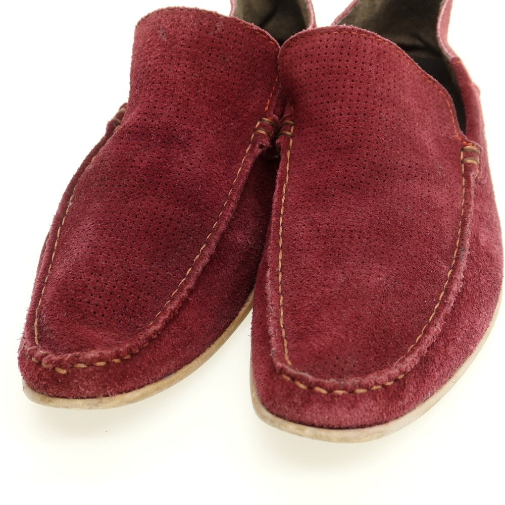 【中古】アラウンド ザ シューズ around the shoes パンチングスエード ローファー ワインレッド【 41 】【 状態ランクC 】【 メンズ 】