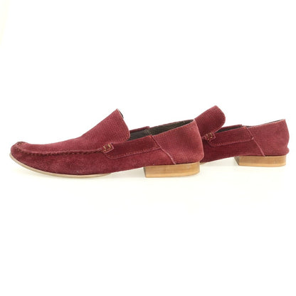【中古】アラウンド ザ シューズ around the shoes パンチングスエード ローファー ワインレッド【 41 】【 状態ランクC 】【 メンズ 】