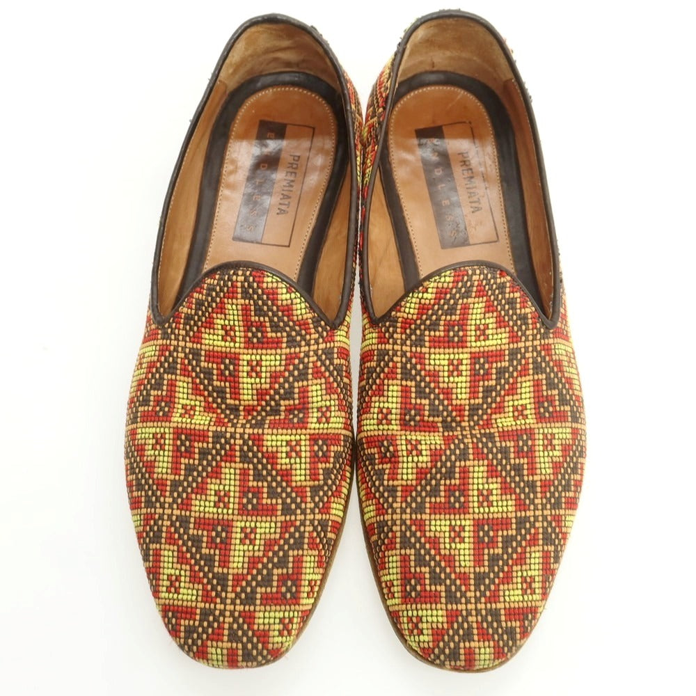 【中古】プレミアータ PREMIATA 化学繊維 ローファー ブラウンxレッド系【サイズ7】【 状態ランクC 】【 メンズ 】[EPD]