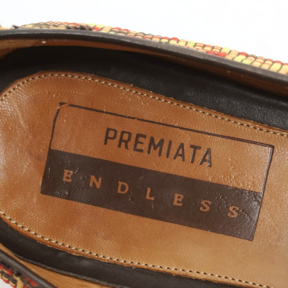 【中古】プレミアータ PREMIATA 化学繊維 ローファー ブラウンxレッド系【サイズ7】【 状態ランクC 】【 メンズ 】[EPD]