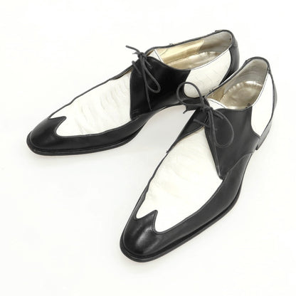 【中古】アラウンド ザ シューズ around the shoes ウイングチップ ドレスシューズ ブラックxホワイト【 41 】【 状態ランクC 】【 メンズ 】