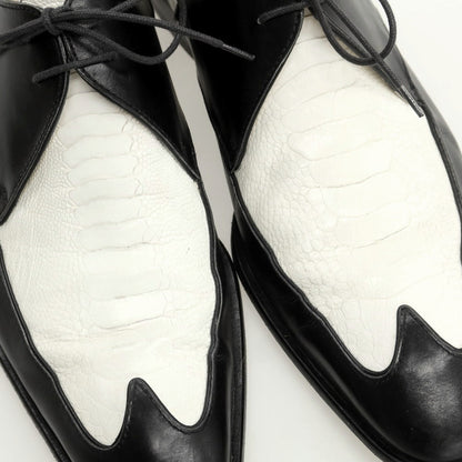 【中古】アラウンド ザ シューズ around the shoes ウイングチップ ドレスシューズ ブラックxホワイト【 41 】【 状態ランクC 】【 メンズ 】
