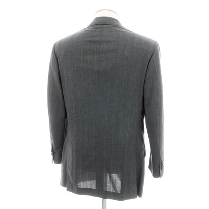 【中古】キートン Kiton ウール ストライプ テーラードジャケット グレー【 44 】【 状態ランクC 】【 メンズ 】
