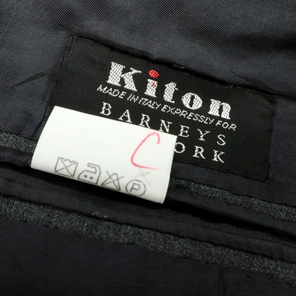 【中古】キートン Kiton ウール ストライプ テーラードジャケット グレー【 44 】【 状態ランクC 】【 メンズ 】
