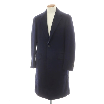 【中古】ブリッラ ペル イル グスト Brilla per il gusto カシミヤ チェスターフィールドコート ネイビー【 46 】【 状態ランクB 】【 メンズ 】