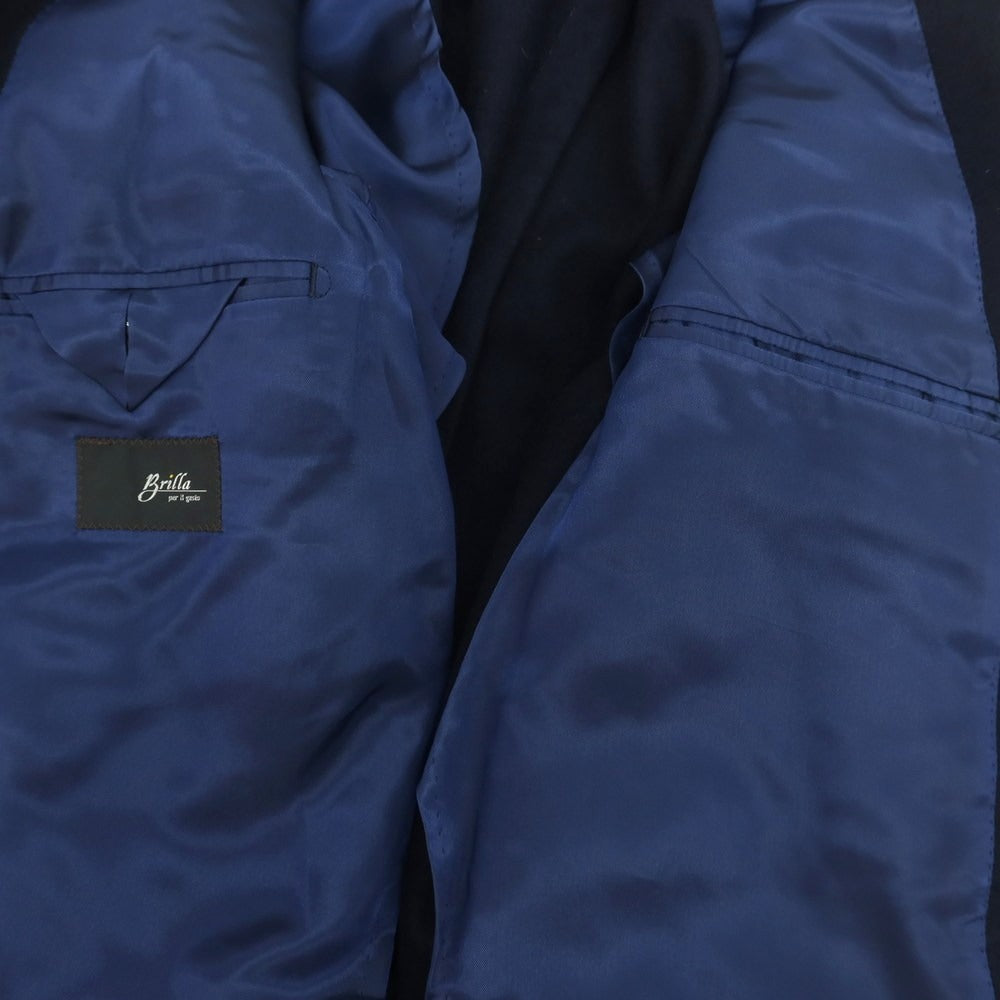 【中古】ブリッラ ペル イル グスト Brilla per il gusto カシミヤ チェスターフィールドコート ネイビー【 46 】【 状態ランクB 】【 メンズ 】