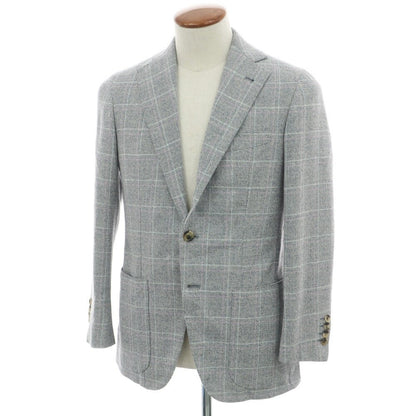 【中古】ルカ ベルディッキオ LUCA VERDICCHIO コットン チェック テーラードジャケット ネイビー系【 46 】【 状態ランクB 】【 メンズ 】