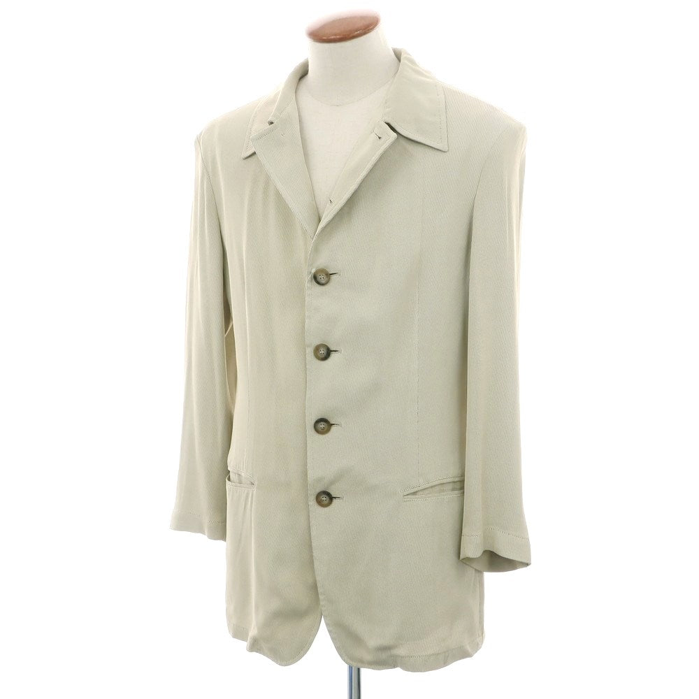 【中古】ジョルジオアルマーニ GIORGIO ARMANI レーヨン カジュアルジャケット ライトベージュ【 46 】【 状態ランクC 】【 メンズ 】