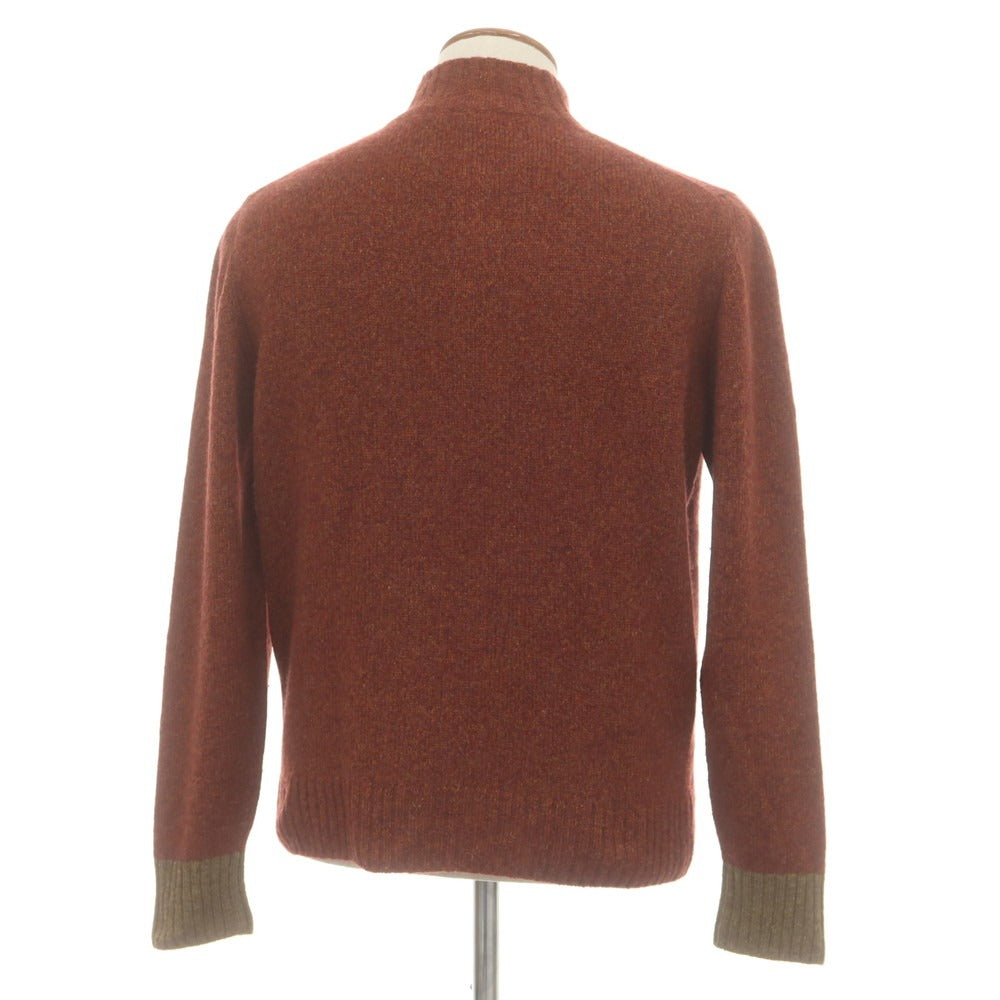 【中古】ロロピアーナ Loro Piana カシミヤ スランドカラー プルオーバーニット ワインレッドxオレンジ【 48 】【 状態ランクB 】【 メンズ 】