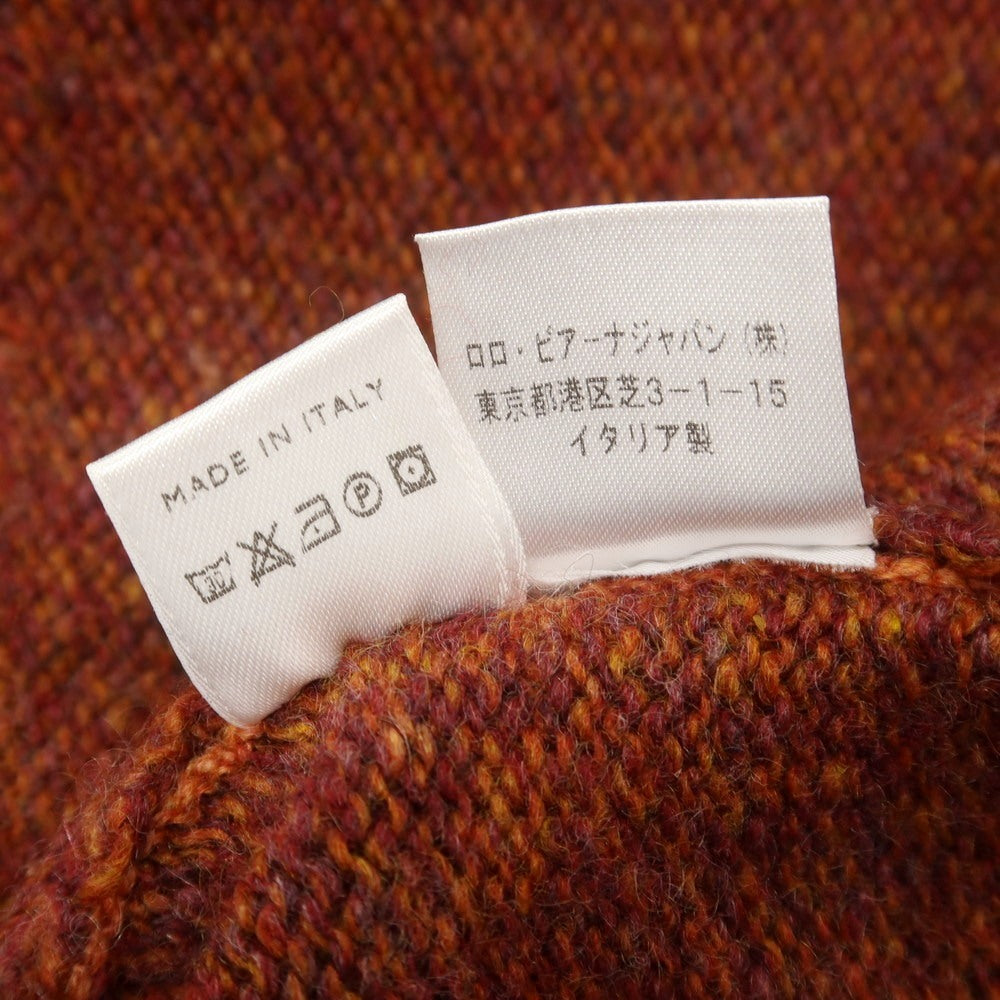 【中古】ロロピアーナ Loro Piana カシミヤ スランドカラー プルオーバーニット ワインレッドxオレンジ【 48 】【 状態ランクB 】【 メンズ 】