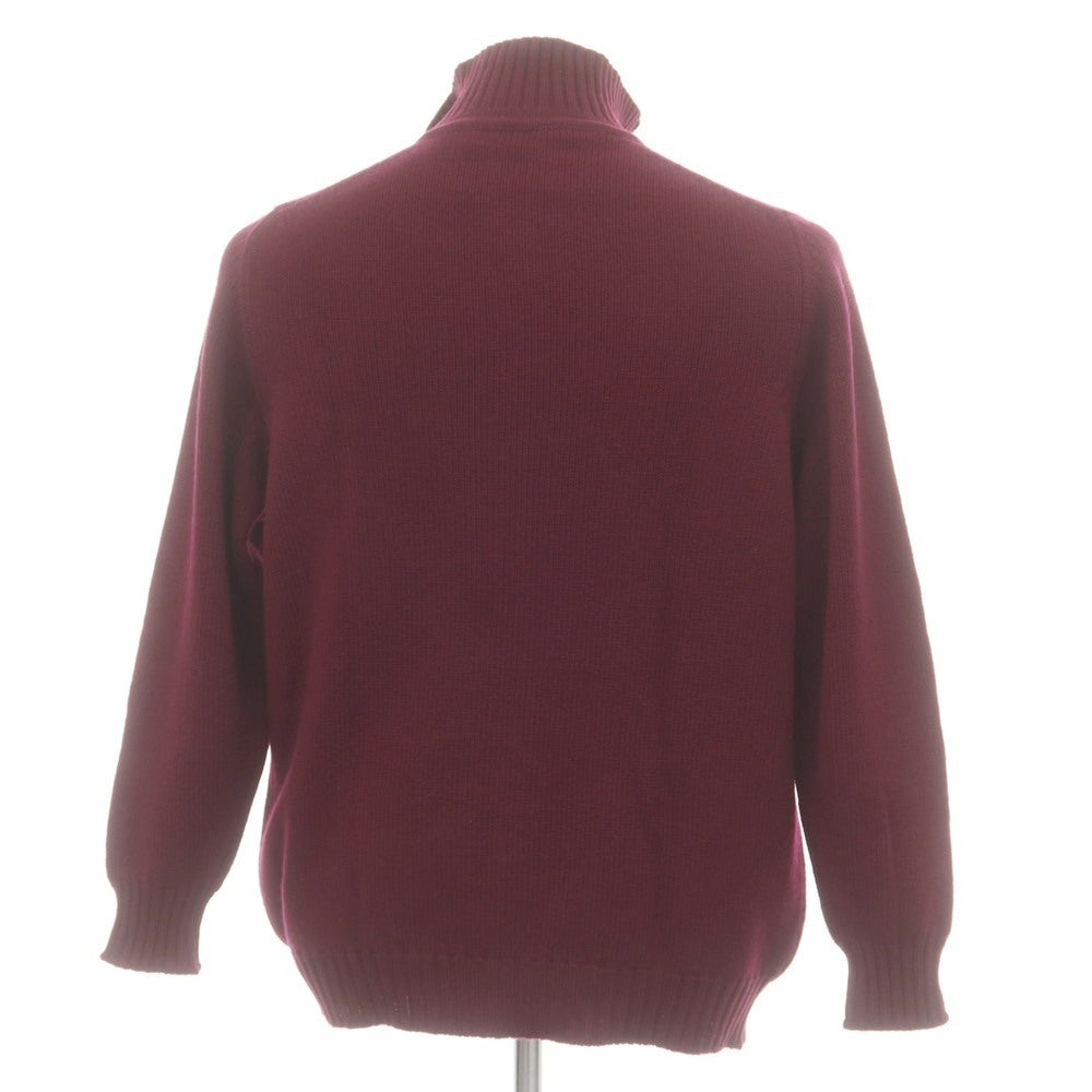 【中古】ロキャロン LOCHCARRON TIE YOUR TIE別注 ミドルゲージ カシミヤ カーディガン ワイン系【 44 】【 状態ランクB 】【 メンズ 】