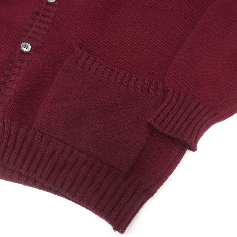 【中古】ロキャロン LOCHCARRON TIE YOUR TIE別注 ミドルゲージ カシミヤ カーディガン ワイン系【 44 】【 状態ランクB 】【 メンズ 】