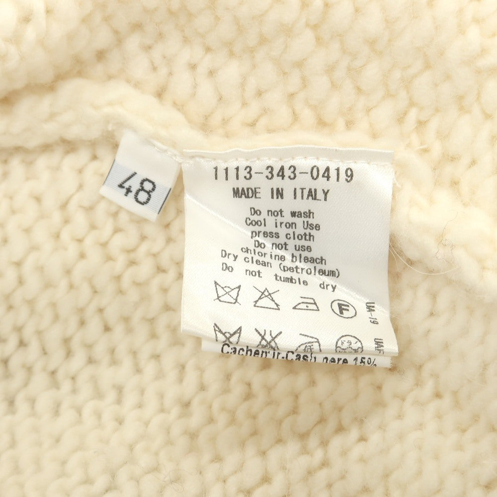 【中古】クルチアーニ CRUCIANI ウールアルパカカシミヤ スタンドカラー ダブルジップ カーディガン アイボリーxグリーン【 48 】【 状態ランクB 】【 メンズ 】