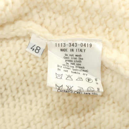 【中古】クルチアーニ CRUCIANI ウールアルパカカシミヤ スタンドカラー ダブルジップ カーディガン アイボリーxグリーン【 48 】【 状態ランクB 】【 メンズ 】