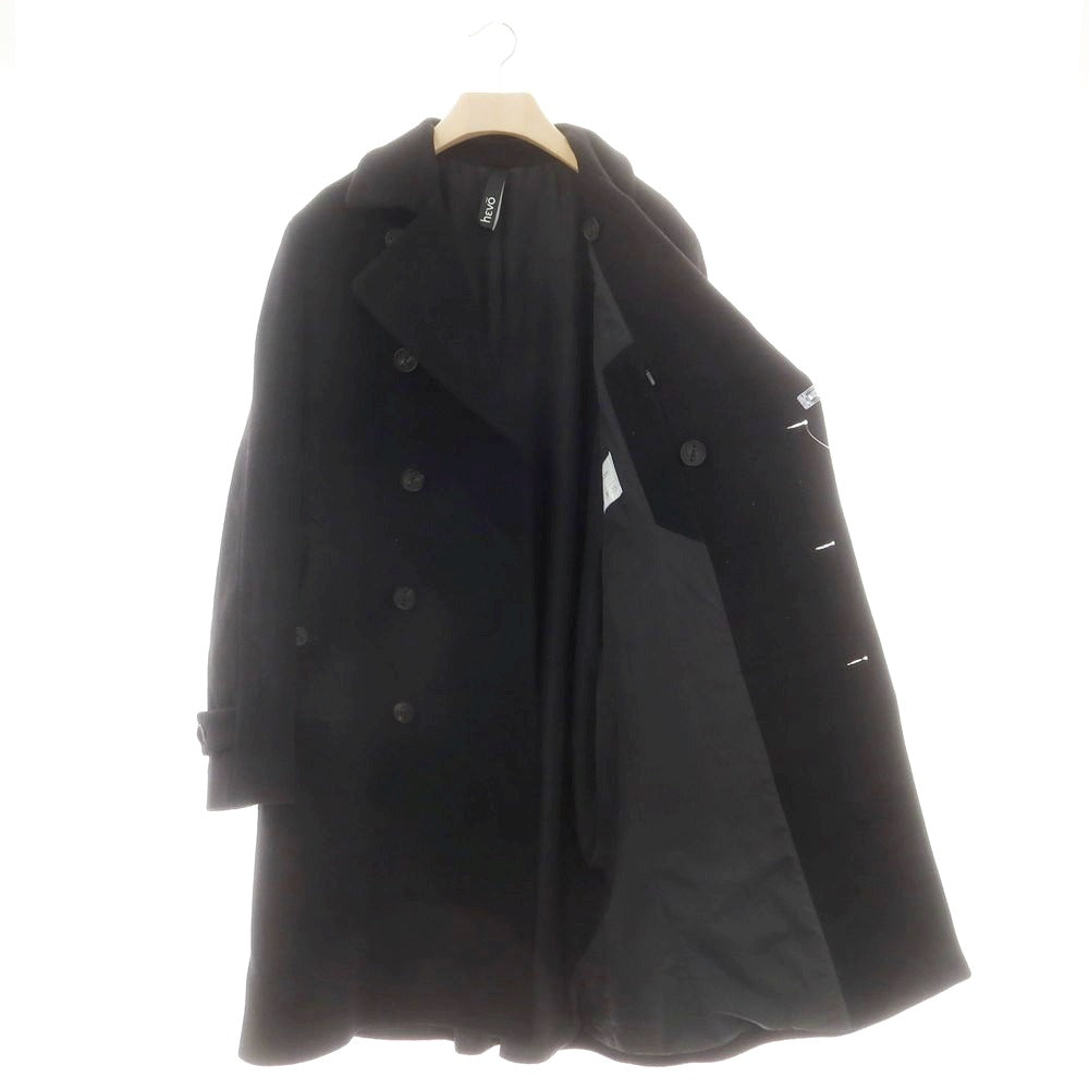 【中古】イーヴォ Hevo ウールナイロン ダブルブレストコート ブラック【サイズ54】【 状態ランクB 】【 メンズ 】[DPD]