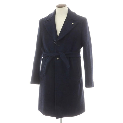 【中古】マニュエル リッツ MANUEL RITZ ウールアクリル チェスターフィールドコート ネイビーxブラック【 52 】【 状態ランクB 】【 メンズ 】