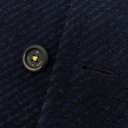 【中古】マニュエル リッツ MANUEL RITZ ウールアクリル チェスターフィールドコート ネイビーxブラック【 52 】【 状態ランクB 】【 メンズ 】