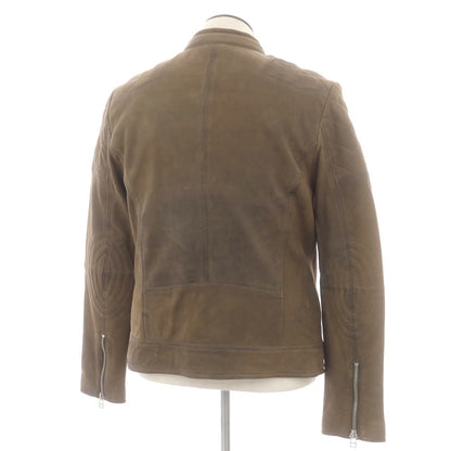 【中古】グースクラフト goosecraft ラムレザー シングルライダースジャケット オリーブカーキ系【 XL 】【 状態ランクC 】【 メンズ 】