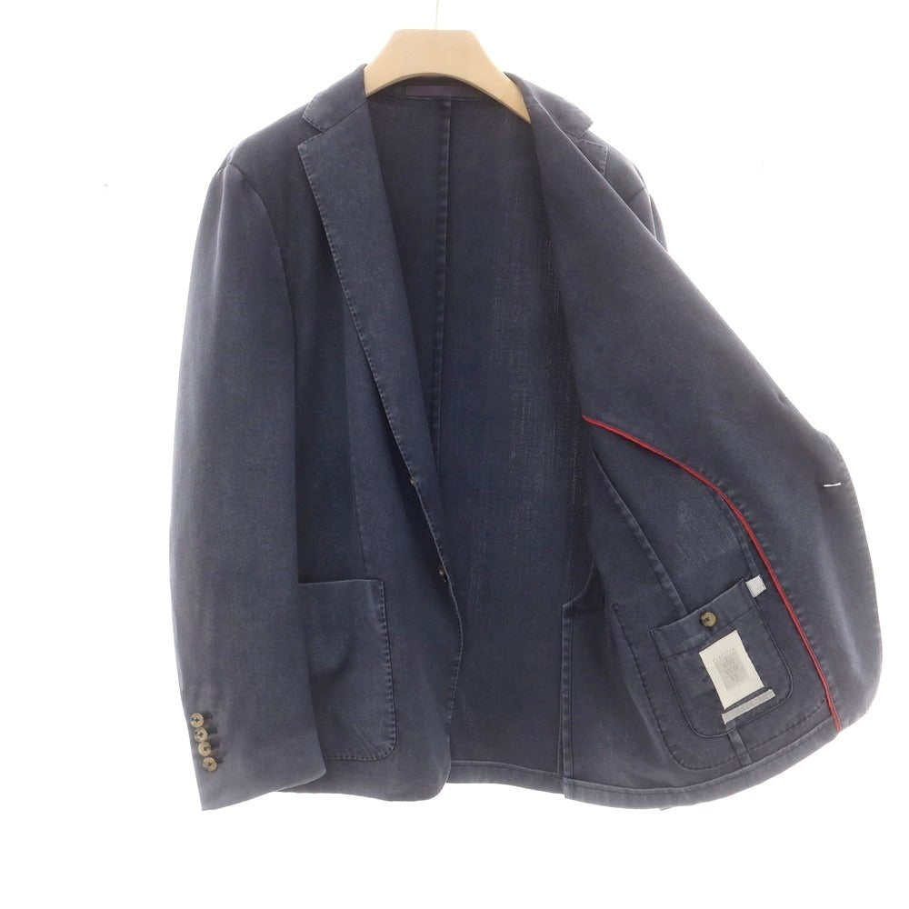 【中古】イレブンティ eleventy ウォッシュウール 2つボタンスーツ ウォッシュネイビー【 サイズ52 】【 状態ランクC 】【 メンズ 】 [CPD]