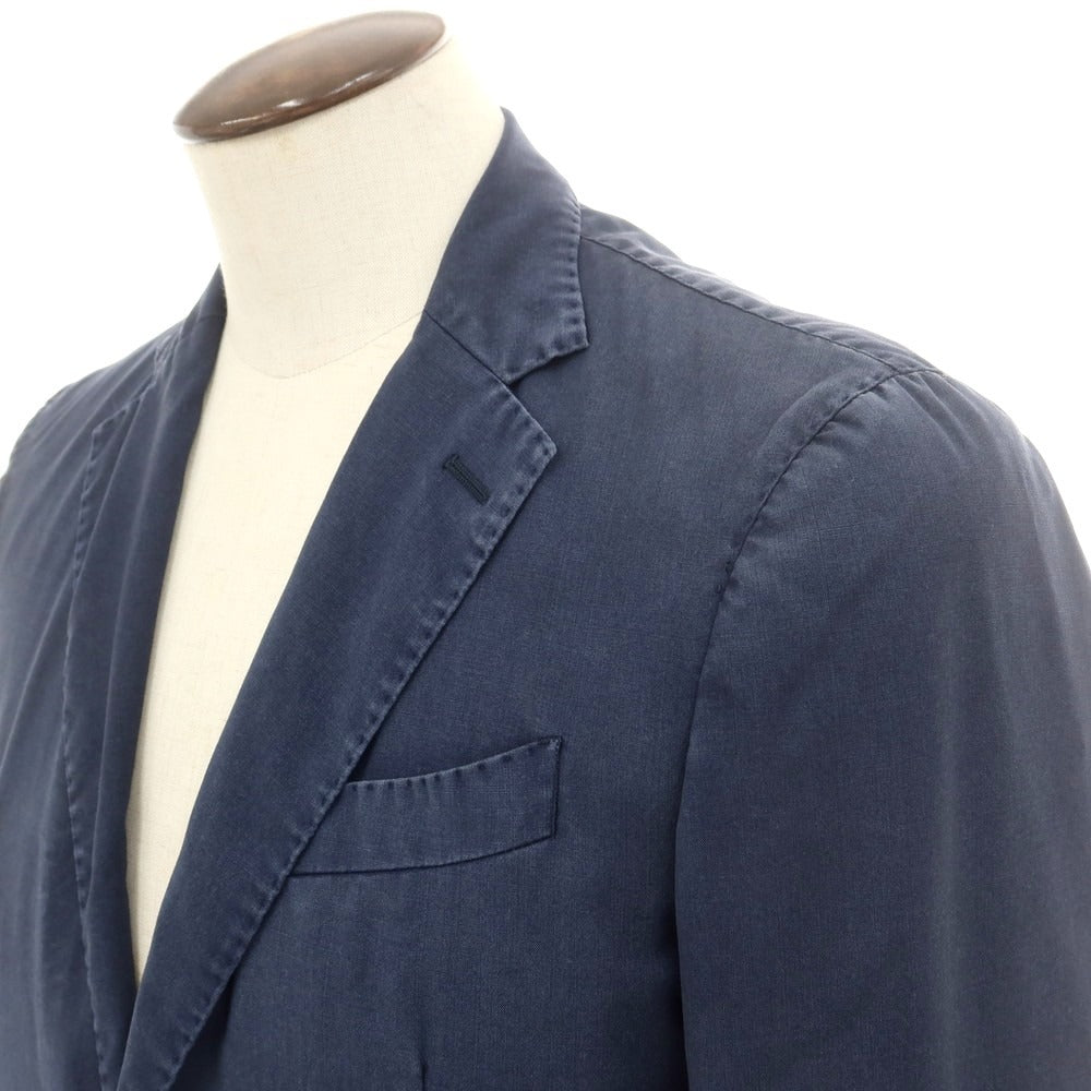 【中古】サンタニエッロ SANTANIELLO ウォッシュウール 2つボタンスーツ ネイビー【 52 】【 状態ランクD 】【 メンズ 】