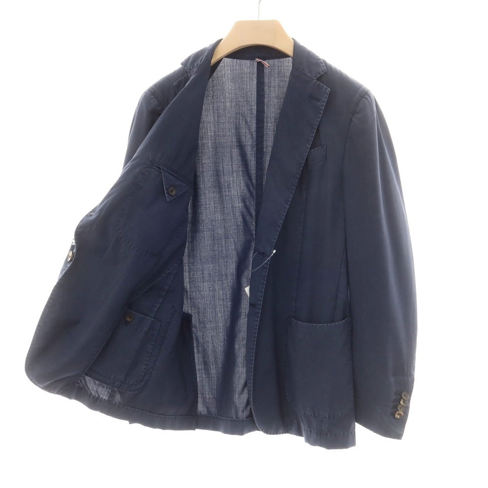 【中古】サンタニエッロ SANTANIELLO ウォッシュウール 2つボタンスーツ ネイビー【 52 】【 状態ランクD 】【 メンズ 】
