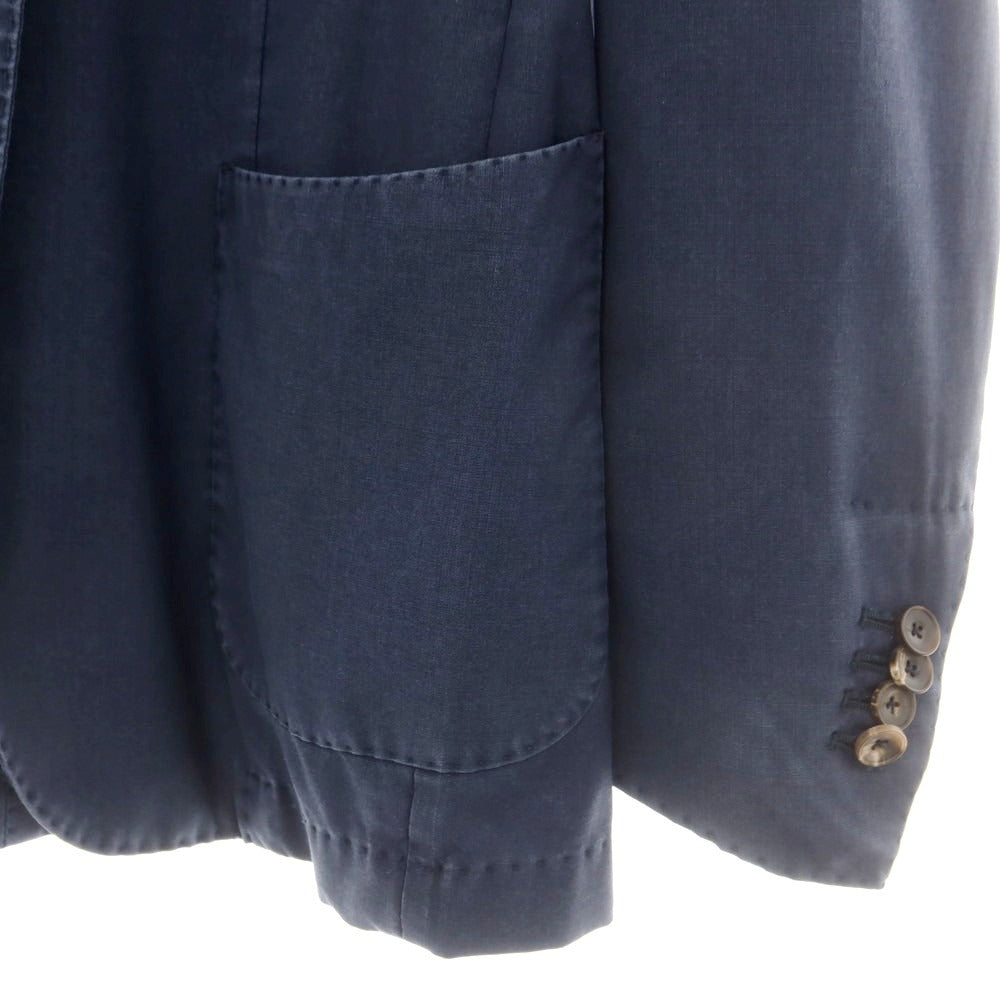 【中古】サンタニエッロ SANTANIELLO ウォッシュウール 2つボタンスーツ ネイビー【 52 】【 状態ランクD 】【 メンズ 】