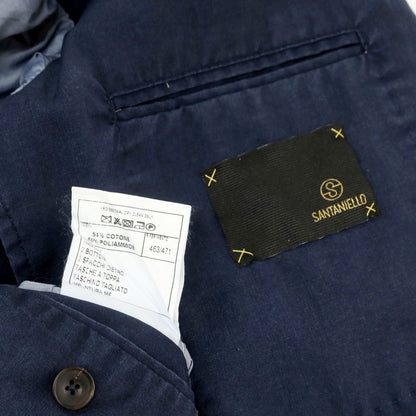 【中古】サンタニエッロ SANTANIELLO ウォッシュウール 2つボタンスーツ ネイビー【 52 】【 状態ランクD 】【 メンズ 】