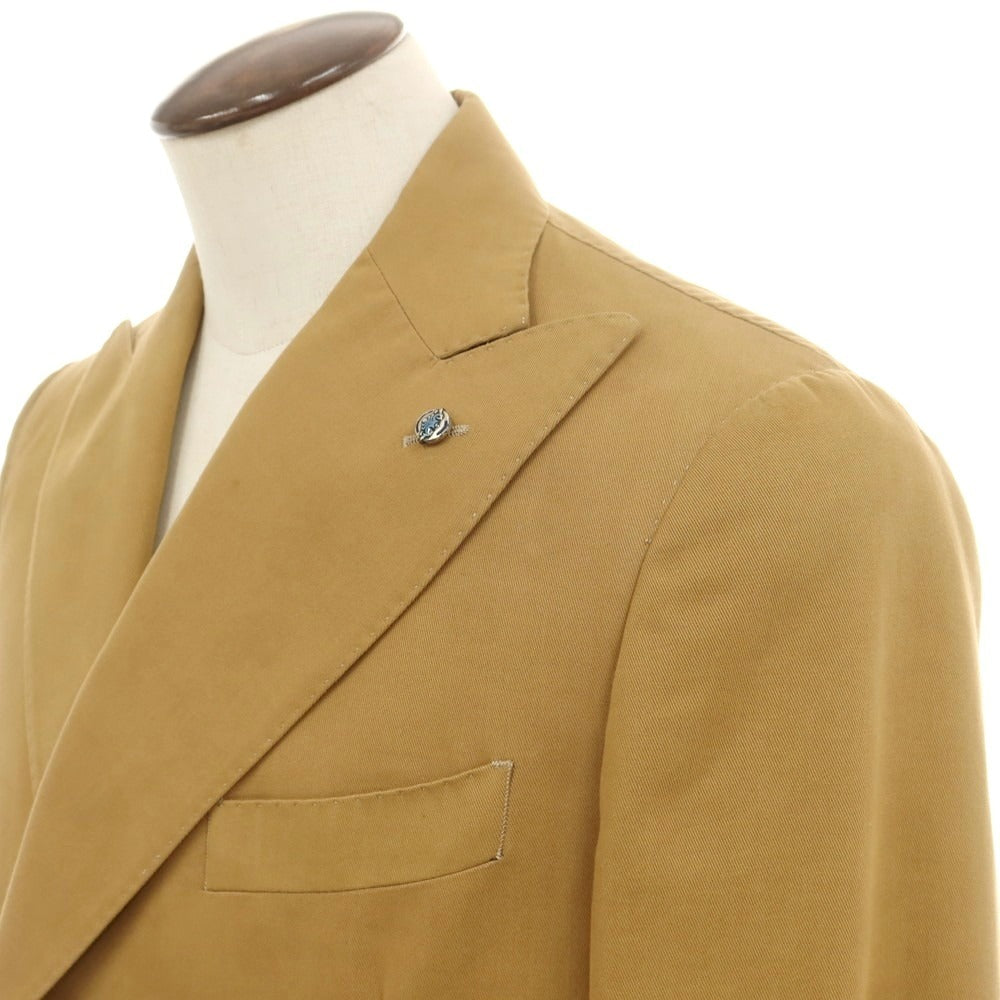 【中古】サンタニエッロ SANTANIELLO コットンカシミヤ ダブルスーツ キャメル【 52 】【 状態ランクD 】【 メンズ 】