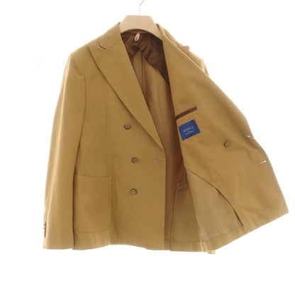 【中古】サンタニエッロ SANTANIELLO コットンカシミヤ ダブルスーツ キャメル【 52 】【 状態ランクD 】【 メンズ 】