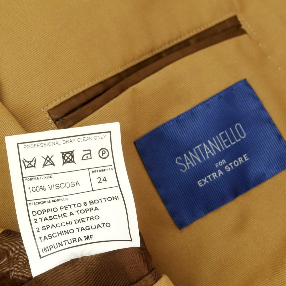 【中古】サンタニエッロ SANTANIELLO コットンカシミヤ ダブルスーツ キャメル【 52 】【 状態ランクD 】【 メンズ 】