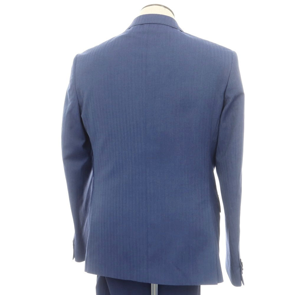 【中古】ハーマンアンドサンズ HERMAN &amp; SONS ポリエステルレーヨン ダブルスーツ ブルー【 52 Drop7 】【 状態ランクA 】【 メンズ 】[CPD]
