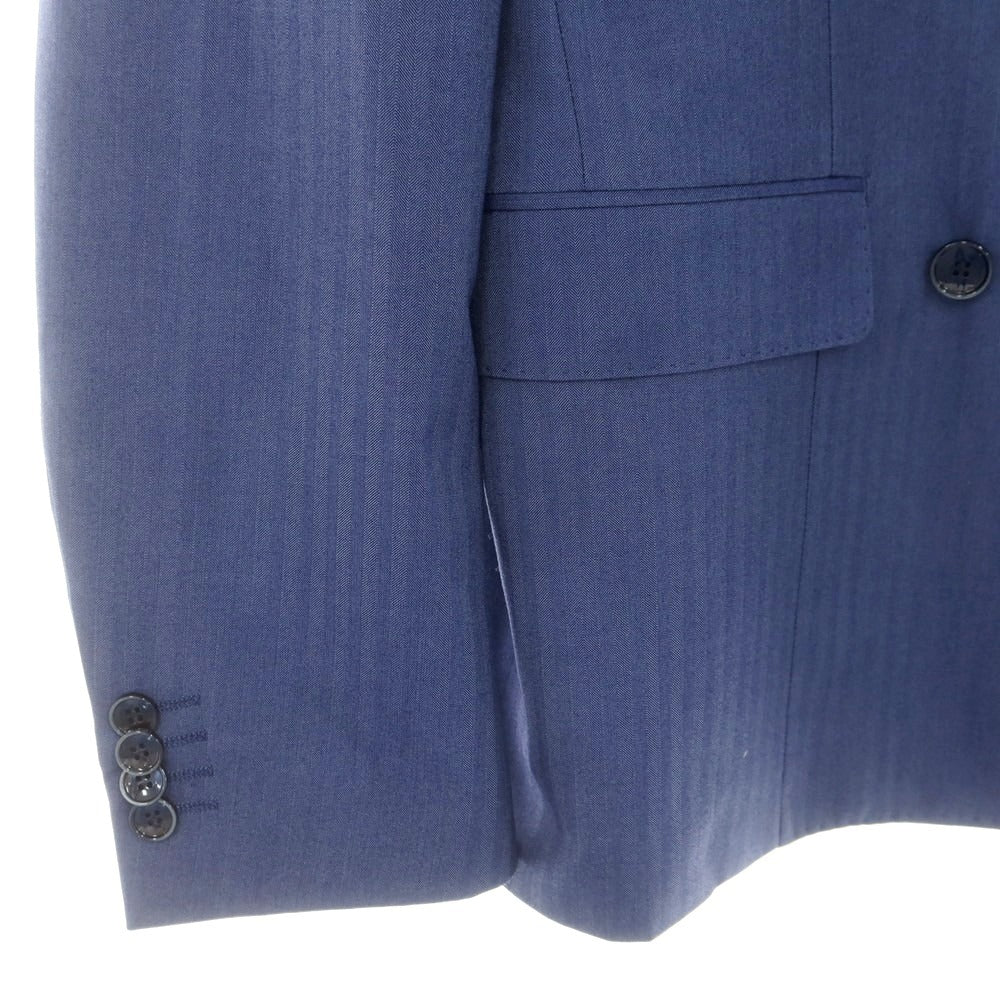 【中古】ハーマンアンドサンズ HERMAN &amp; SONS ポリエステルレーヨン ダブルスーツ ブルー【 52 Drop7 】【 状態ランクA 】【 メンズ 】[CPD]