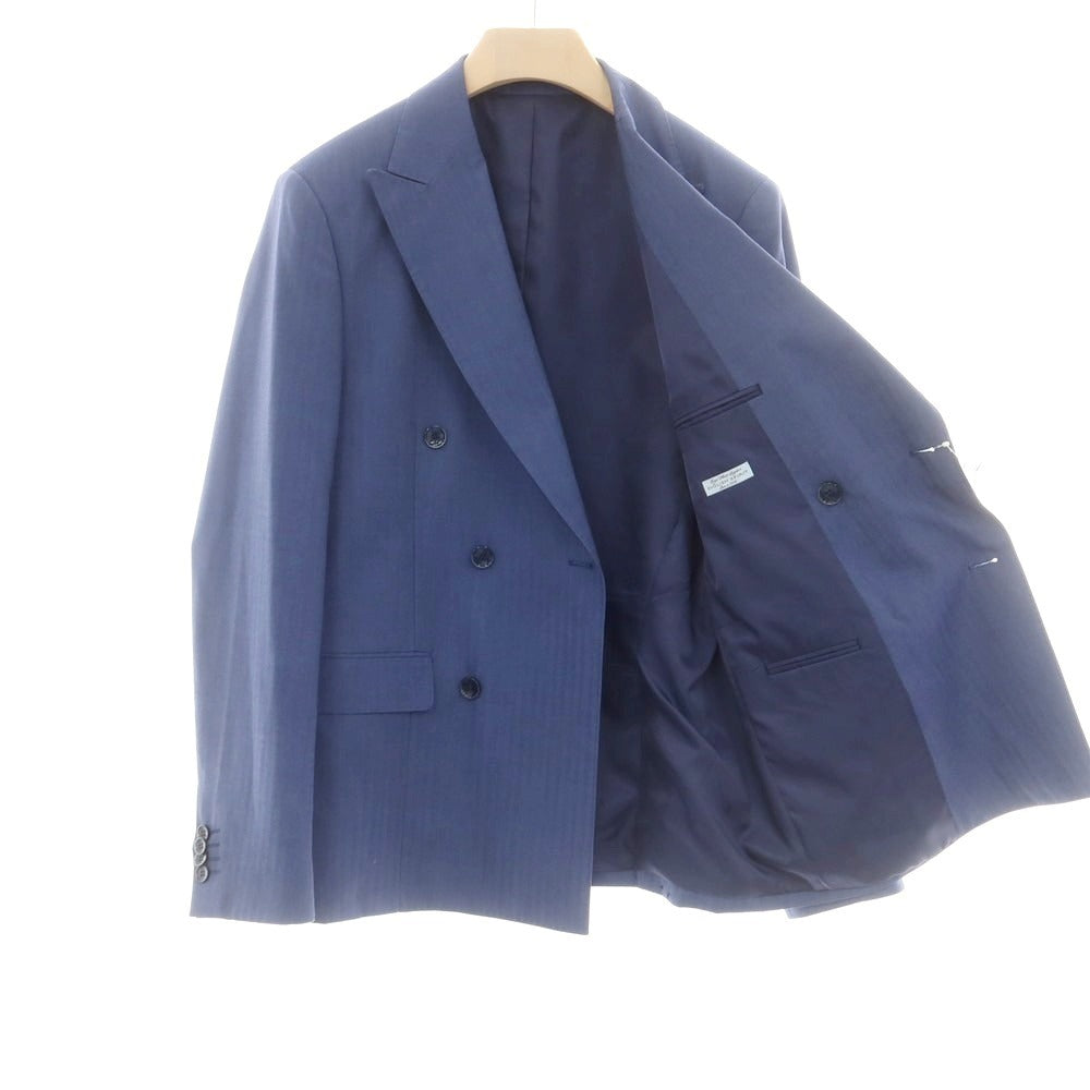 【中古】ハーマンアンドサンズ HERMAN &amp; SONS ポリエステルレーヨン ダブルスーツ ブルー【 52 Drop7 】【 状態ランクA 】【 メンズ 】[CPD]