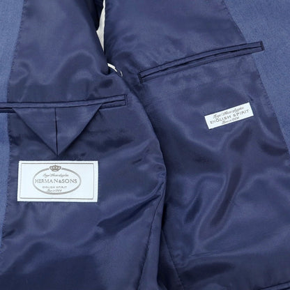 【中古】ハーマンアンドサンズ HERMAN &amp; SONS ポリエステルレーヨン ダブルスーツ ブルー【 52 Drop7 】【 状態ランクA 】【 メンズ 】