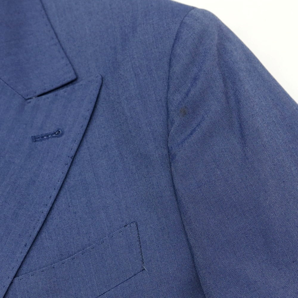【中古】ハーマンアンドサンズ HERMAN &amp; SONS ポリエステルレーヨン ダブルスーツ ブルー【 52 Drop7 】【 状態ランクA 】【 メンズ 】[CPD]