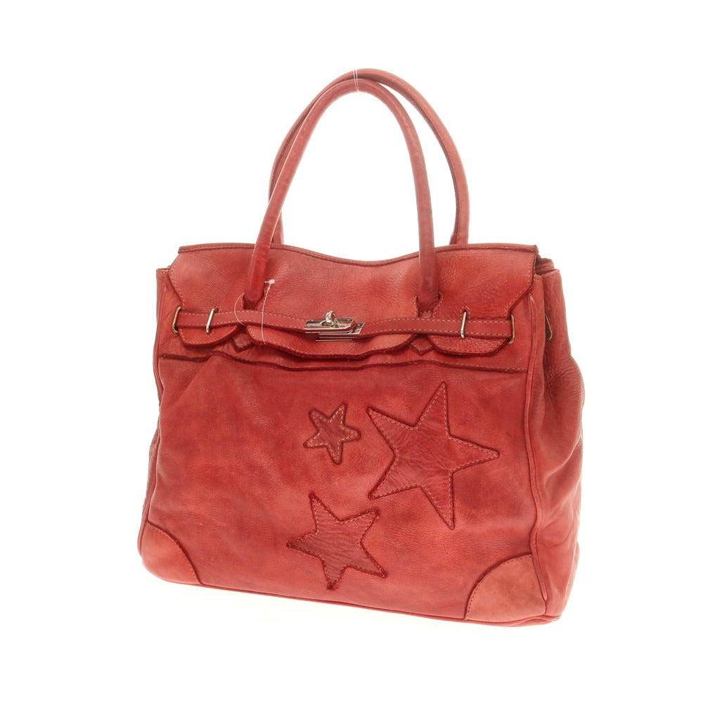 【中古】ダブルエルジーバイジョルジオブラット WLG by GIORGIO BRATO 加工レザー フラップトートバッグ レッド【 状態ランクC 】【 ユニセックス 】