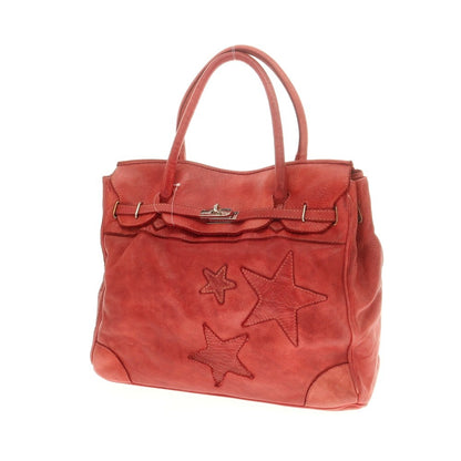 【中古】ダブルエルジーバイジョルジオブラット WLG by GIORGIO BRATO 加工レザー フラップトートバッグ レッド【 状態ランクC 】【 ユニセックス 】