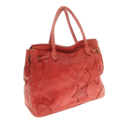 【中古】ダブルエルジーバイジョルジオブラット WLG by GIORGIO BRATO 加工レザー フラップトートバッグ レッド【 状態ランクC 】【 ユニセックス 】