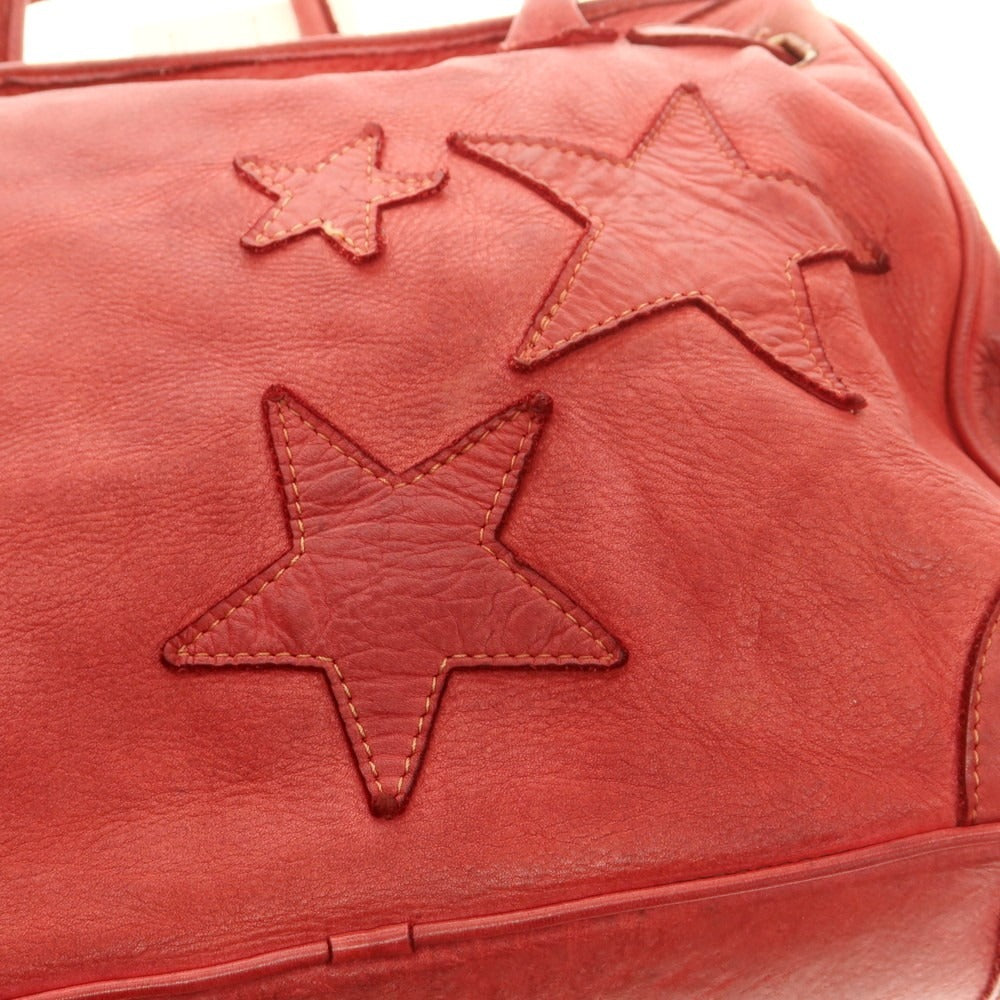 【中古】ダブルエルジーバイジョルジオブラット WLG by GIORGIO BRATO 加工レザー フラップトートバッグ レッド【 状態ランクC 】【 ユニセックス 】