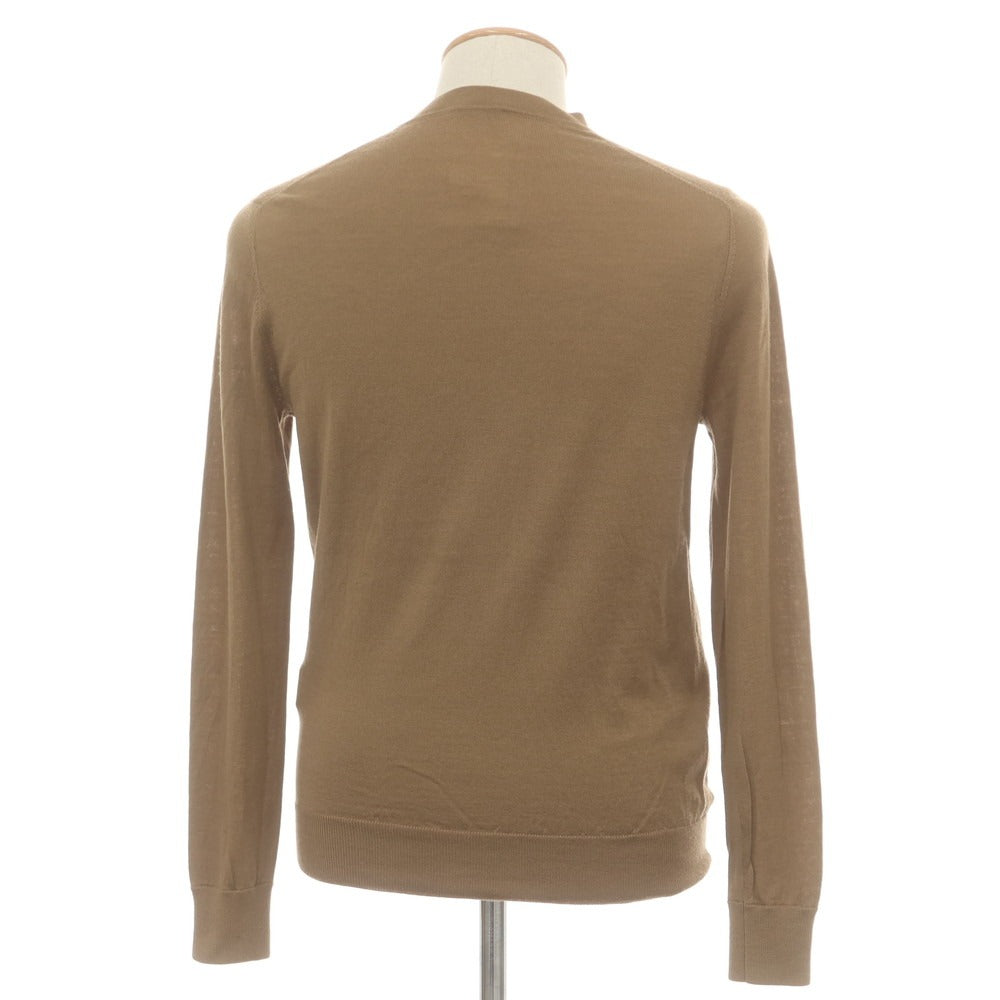 【中古】パオロ ペコラ PAOLO PECORA ハイゲージ ウール カーディガン ライトブラウン【 S 】【 状態ランクD 】【 メンズ 】