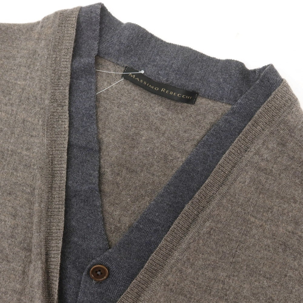 【中古】マッシモ レベッキ MASSIMO REBECCHI ウール レイヤード風 カーディガン ウォームグレー系【 48 】【 状態ランクC 】【 メンズ 】