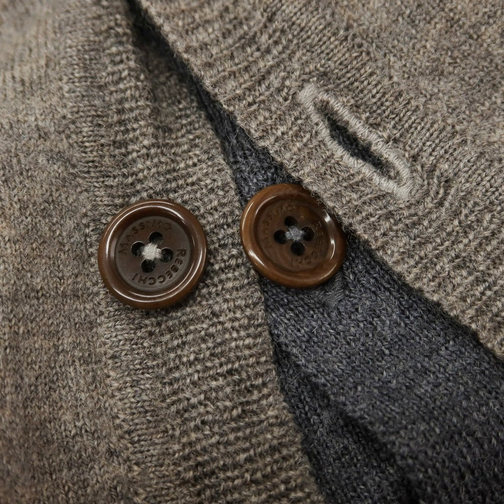 【中古】マッシモ レベッキ MASSIMO REBECCHI ウール レイヤード風 カーディガン ウォームグレー系【 48 】【 状態ランクC 】【 メンズ 】